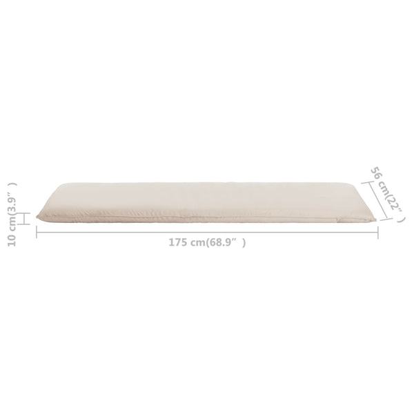 vidaXL Folding Sun Lounger Oxford Fabric Cream White