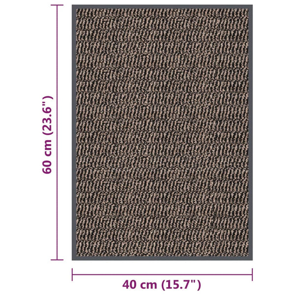 vidaXL Tufted Doormat 40x60 cm Dark Brown