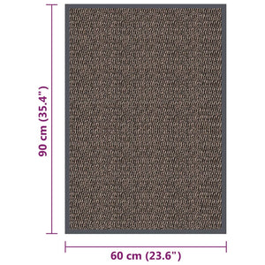 vidaXL Tufted Doormat 60x90 cm Dark Brown
