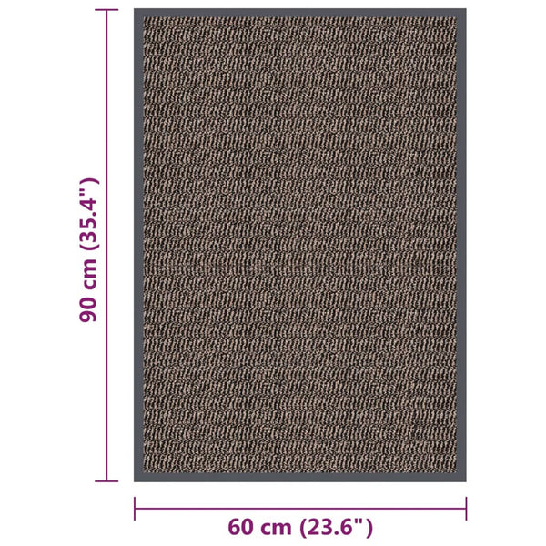 vidaXL Tufted Doormat 60x90 cm Dark Brown