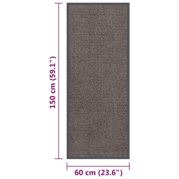 vidaXL Tufted Doormat 60x150 cm Dark Brown