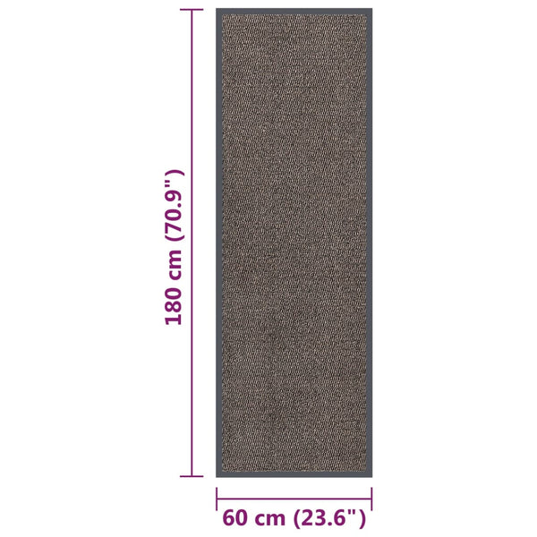 vidaXL Tufted Doormat 60x180 cm Dark Brown