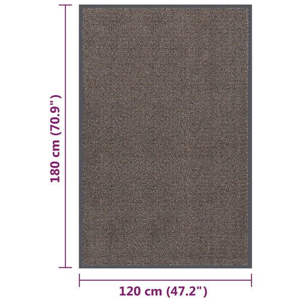vidaXL Tufted Doormat 120x180 cm Dark Brown