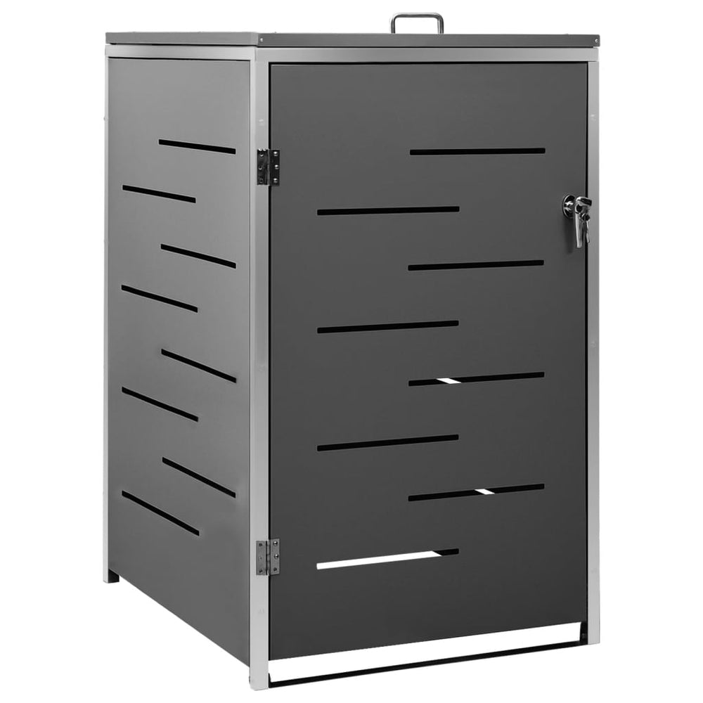 vidaXL Single Wheelie Bin Storage 69x77.5x112.5 cm Stainless Steel