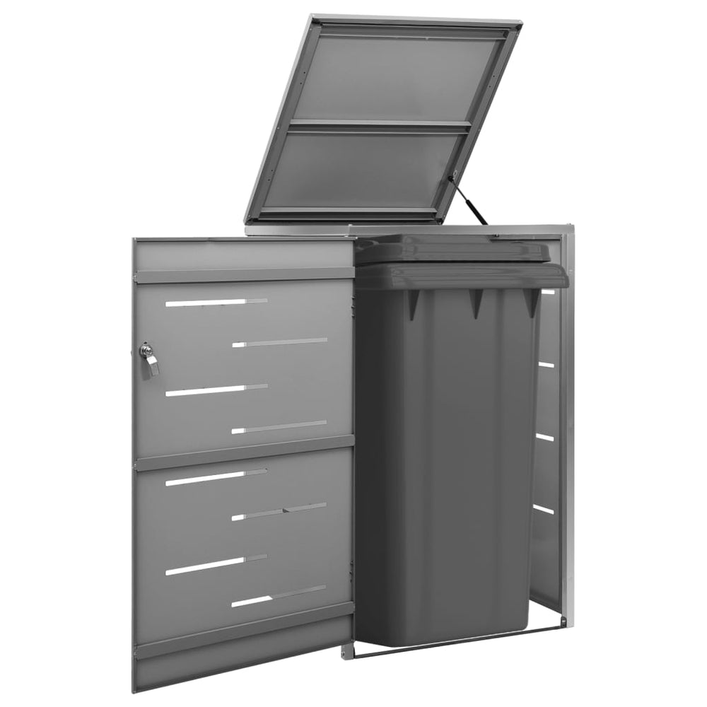 vidaXL Single Wheelie Bin Storage 69x77.5x112.5 cm Stainless Steel