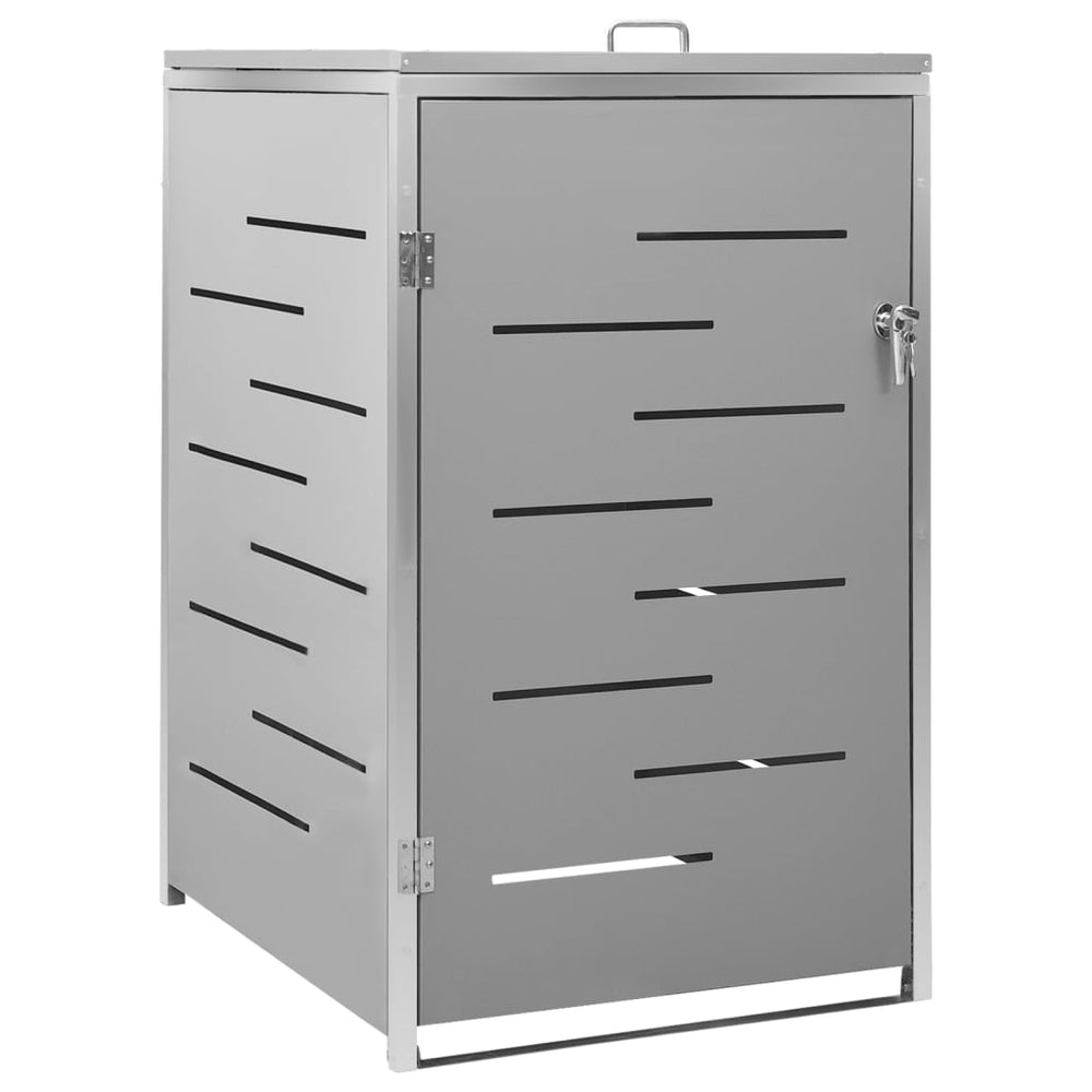 vidaXL Single Wheelie Bin Storage 69x77.5x112.5 cm Stainless Steel