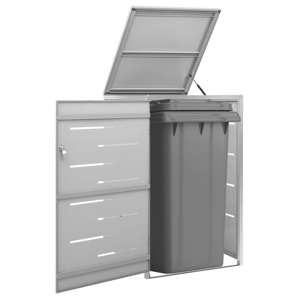 vidaXL Single Wheelie Bin Storage 69x77.5x112.5 cm Stainless Steel