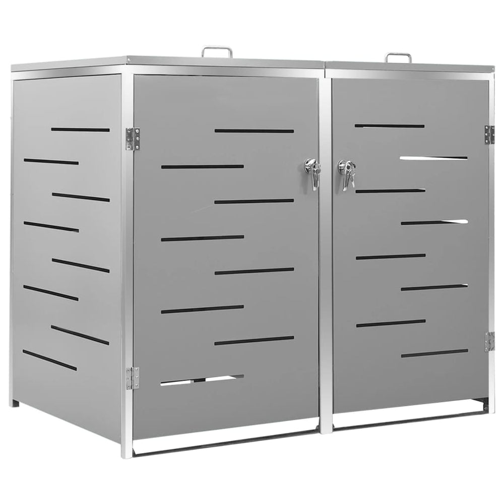 vidaXL Bin Storage for 2 Bins 138x77.5x115.5 cm Stainless Steel
