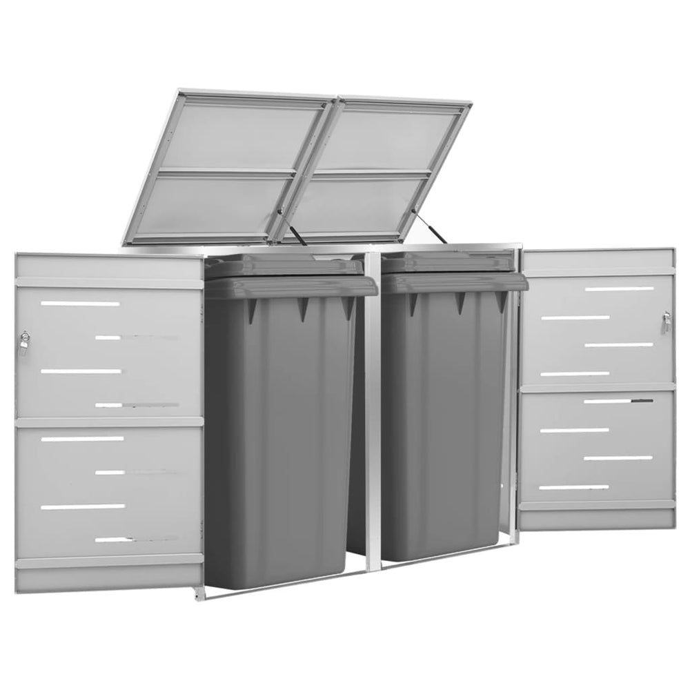 vidaXL Bin Storage for 2 Bins 138x77.5x115.5 cm Stainless Steel
