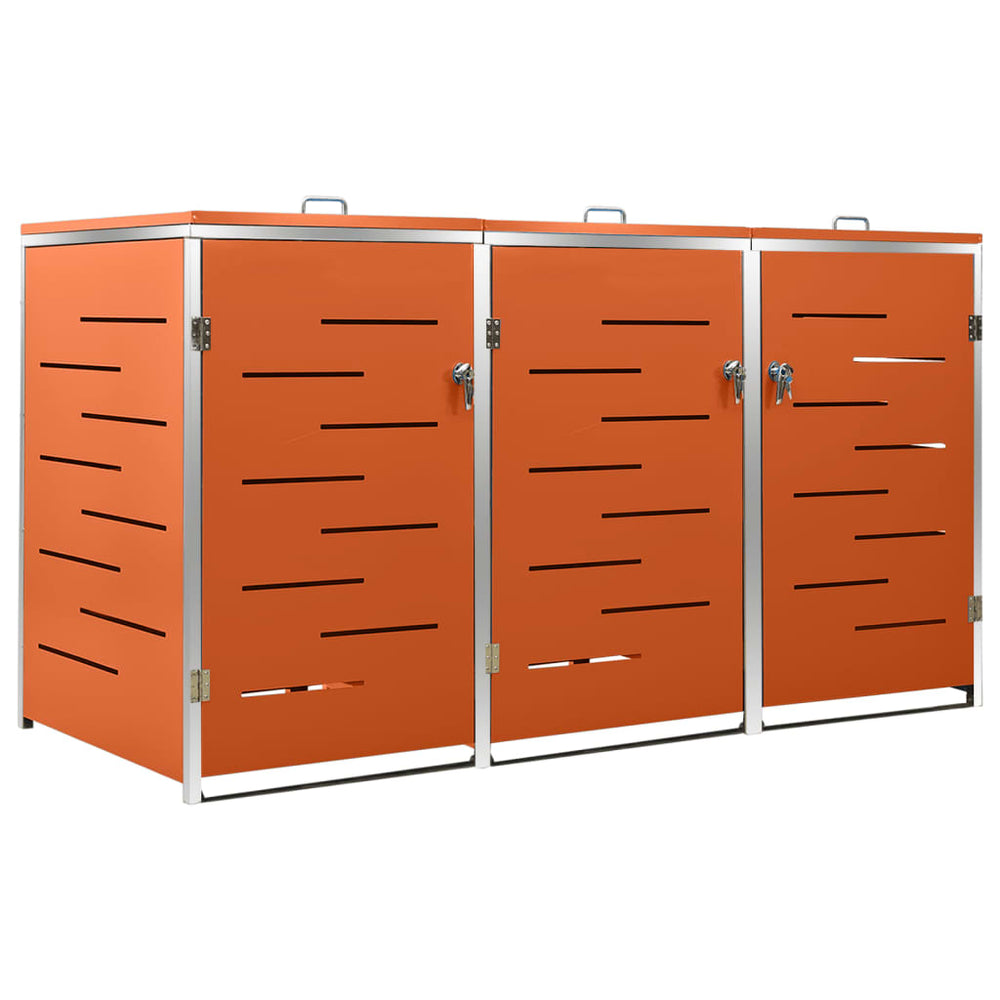 vidaXL Triple Bin Store 207x77.5x112.5 cm Stainless Steel