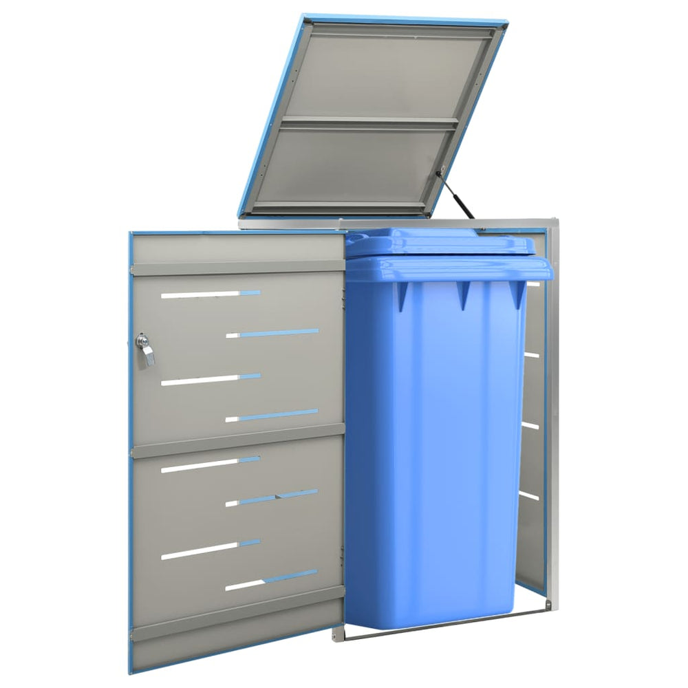 vidaXL Single Wheelie Bin Storage 69x77.5x112.5 cm Stainless Steel