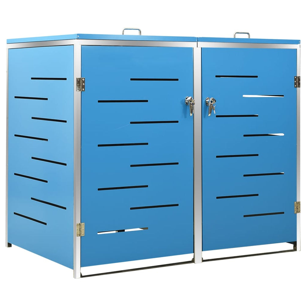 vidaXL Wheelie Bin Storage for 2 Bins 138x77.5x112.5 cm Stainless Steel