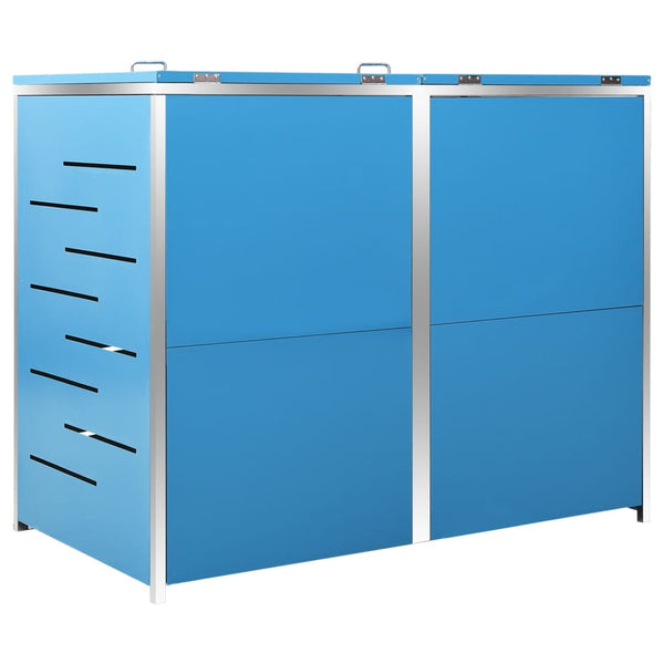 vidaXL Wheelie Bin Storage for 2 Bins 138x77.5x112.5 cm Stainless Steel