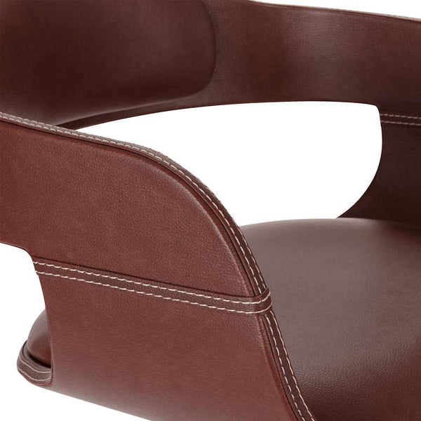 vidaXL Dining Chair Brown Bentwood and Faux Leather