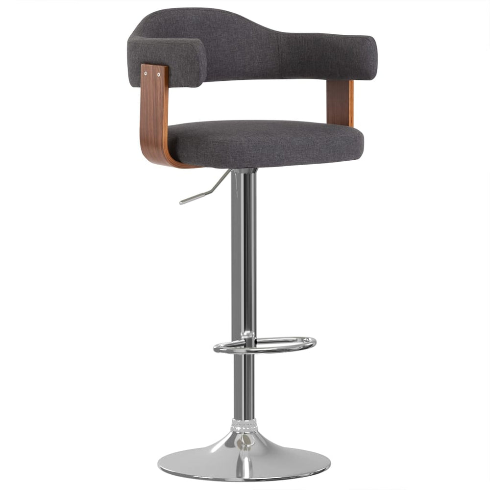 vidaXL 2 pcs. Bar Stools Bentwood and Fabric Dark Grey