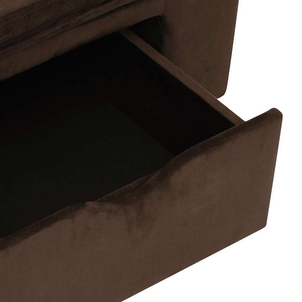 vidaXL Dog Sofa with Drawer Brown 75x50x38 cm Plush