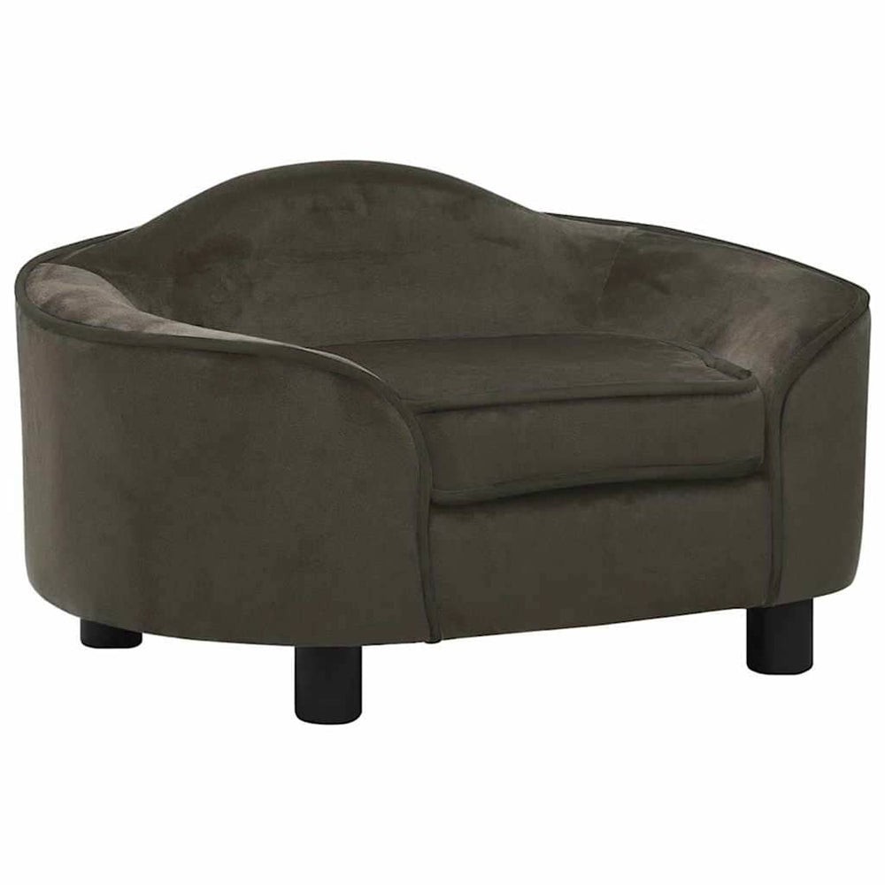 vidaXL Dog Sofa Dark Grey 67x47x36 cm Plush