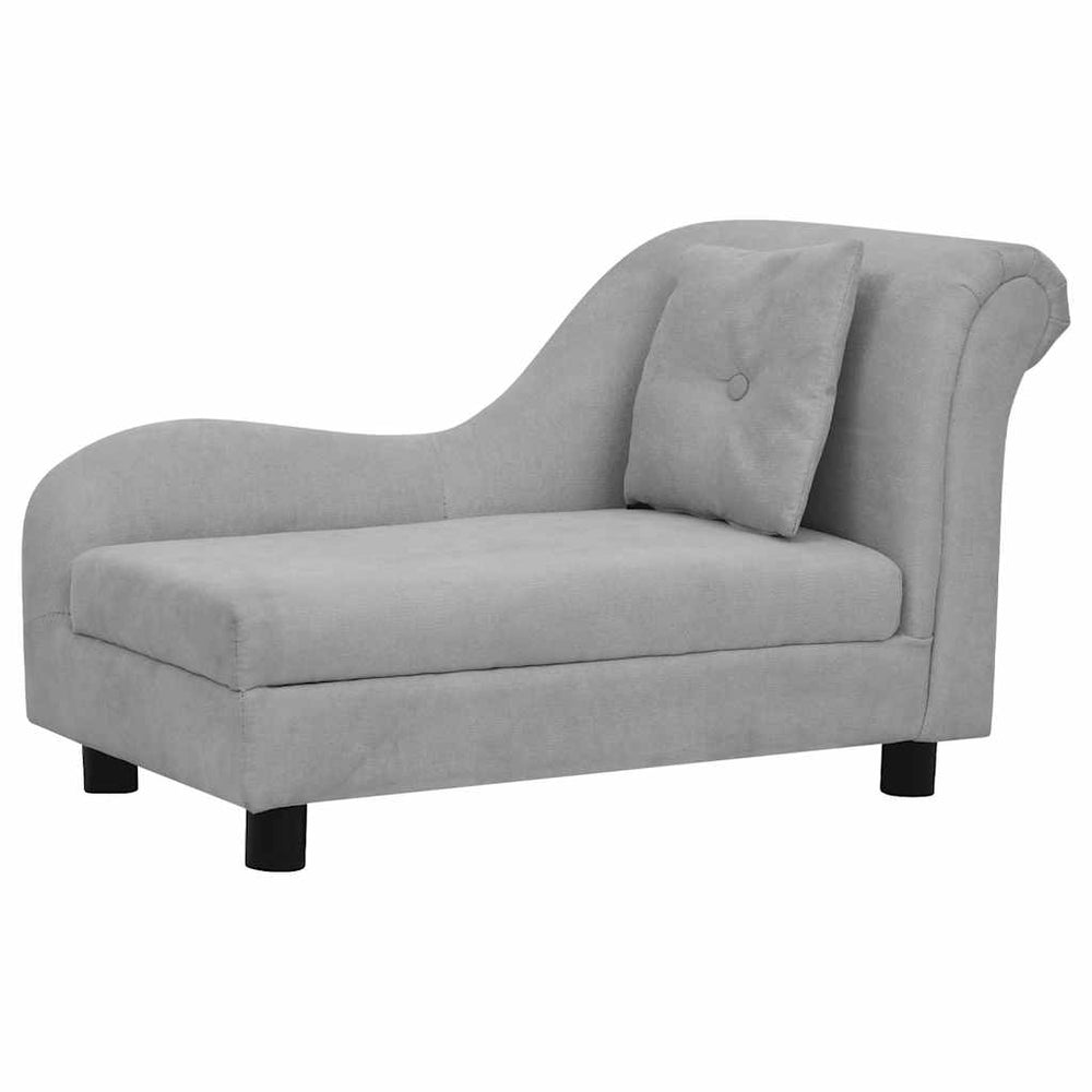 vidaXL Dog Sofa with Cushion Grey 83x44x44 cm Plush