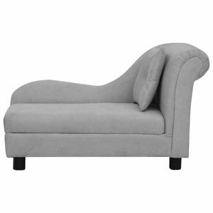 vidaXL Dog Sofa with Cushion Grey 83x44x44 cm Plush