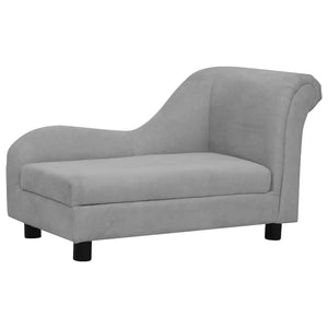 vidaXL Dog Sofa with Cushion Grey 83x44x44 cm Plush