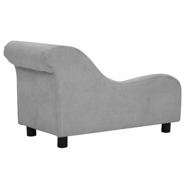 vidaXL Dog Sofa with Cushion Grey 83x44x44 cm Plush