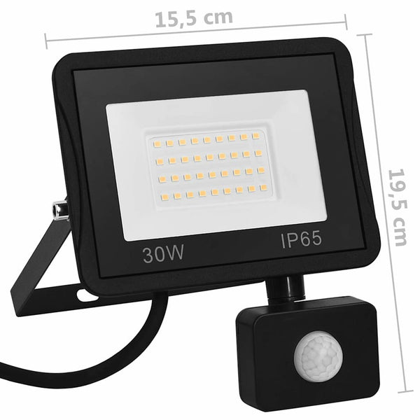 vidaXL LED Floodlight with Sensor 30 W Cool White