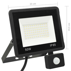 vidaXL LED Floodlight with Sensor 50 W Cool White