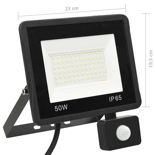 vidaXL LED Floodlight with Sensor 50 W Cool White