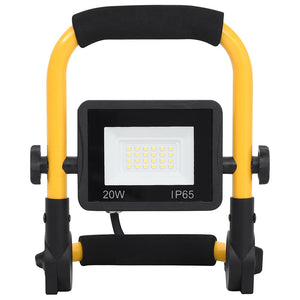 vidaXL LED Floodlight with Handle 20W Warm White