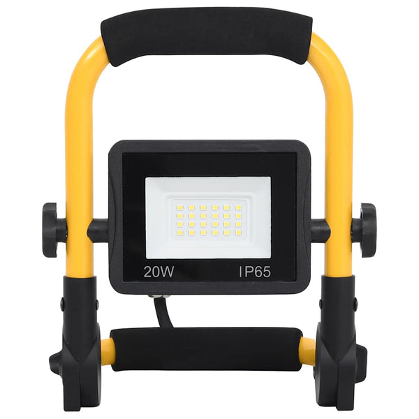 vidaXL LED Floodlight with Handle 20W Warm White