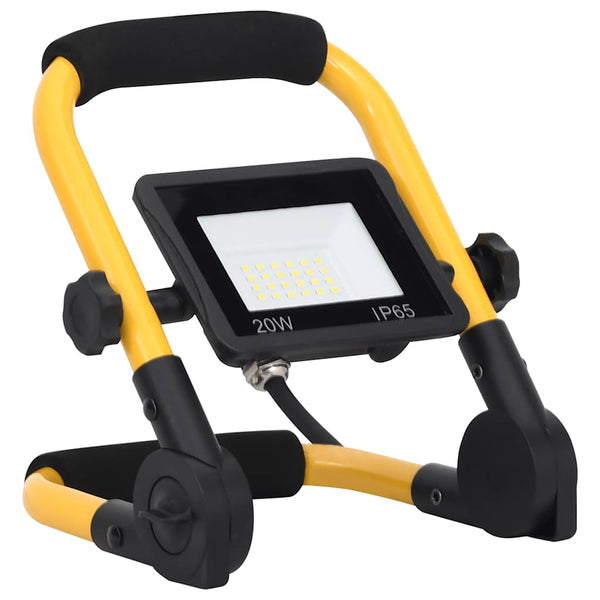 vidaXL LED Floodlight with Handle 20W Warm White