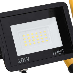 vidaXL LED Floodlight with Handle 20W Warm White