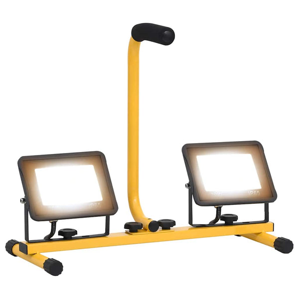 vidaXL LED Floodlight with Handle 2x30 W Warm White