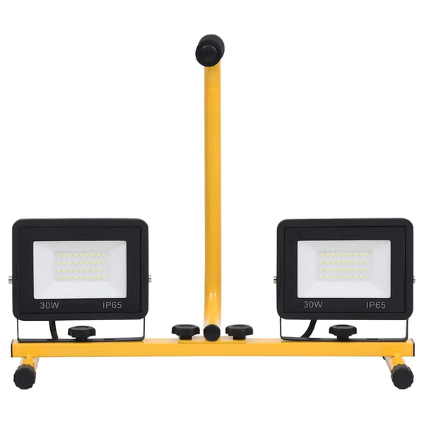 vidaXL LED Floodlight with Handle 2x30 W Warm White