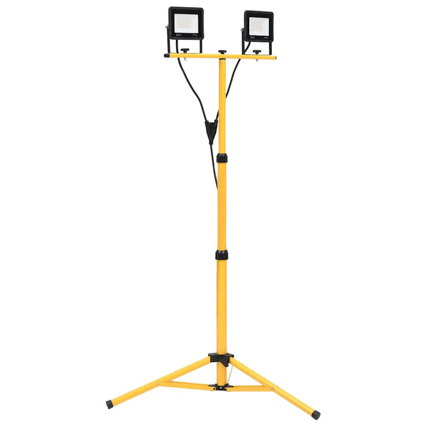 vidaXL LED Floodlight with Tripod 2x20 W Warm White