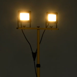 vidaXL LED Floodlight with Tripod 2x20 W Warm White