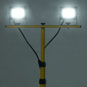 vidaXL LED Floodlight with Tripod 2x30W Cool White