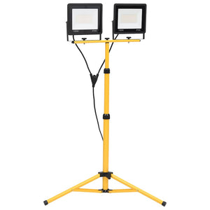 vidaXL LED Floodlight with Tripod 2x100 W Cold White