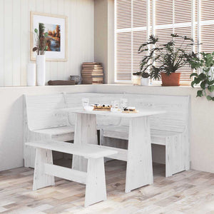 Eckbank REINE Weiß Kiefer Massivholz 151 cm