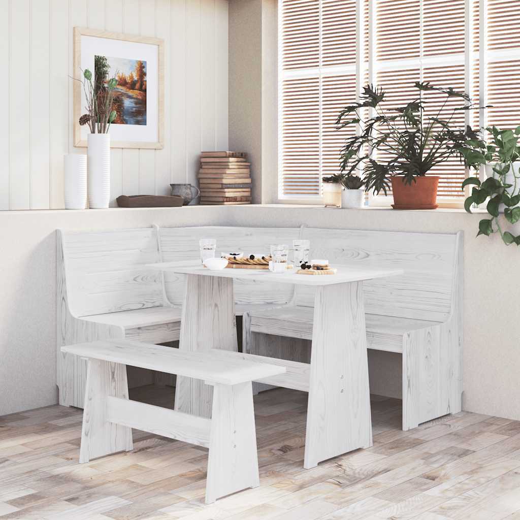 Eckbank REINE Weiß Kiefer Massivholz 151 cm