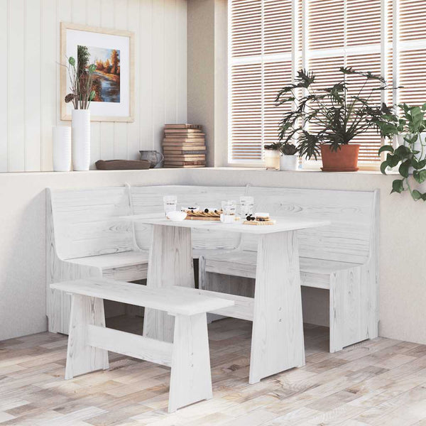 Eckbank REINE Weiß Kiefer Massivholz 151 cm