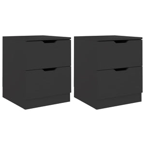 vidaXL Nightstands 2 pcs. Black 40x40x50 cm Chipboard