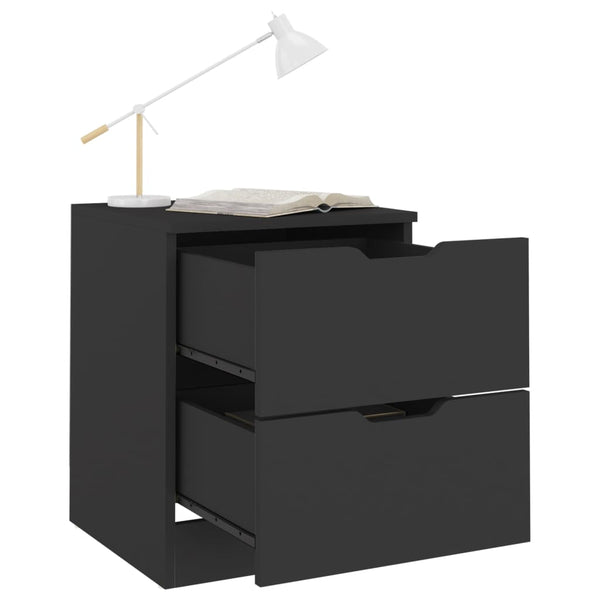 vidaXL Nightstands 2 pcs. Black 40x40x50 cm Chipboard