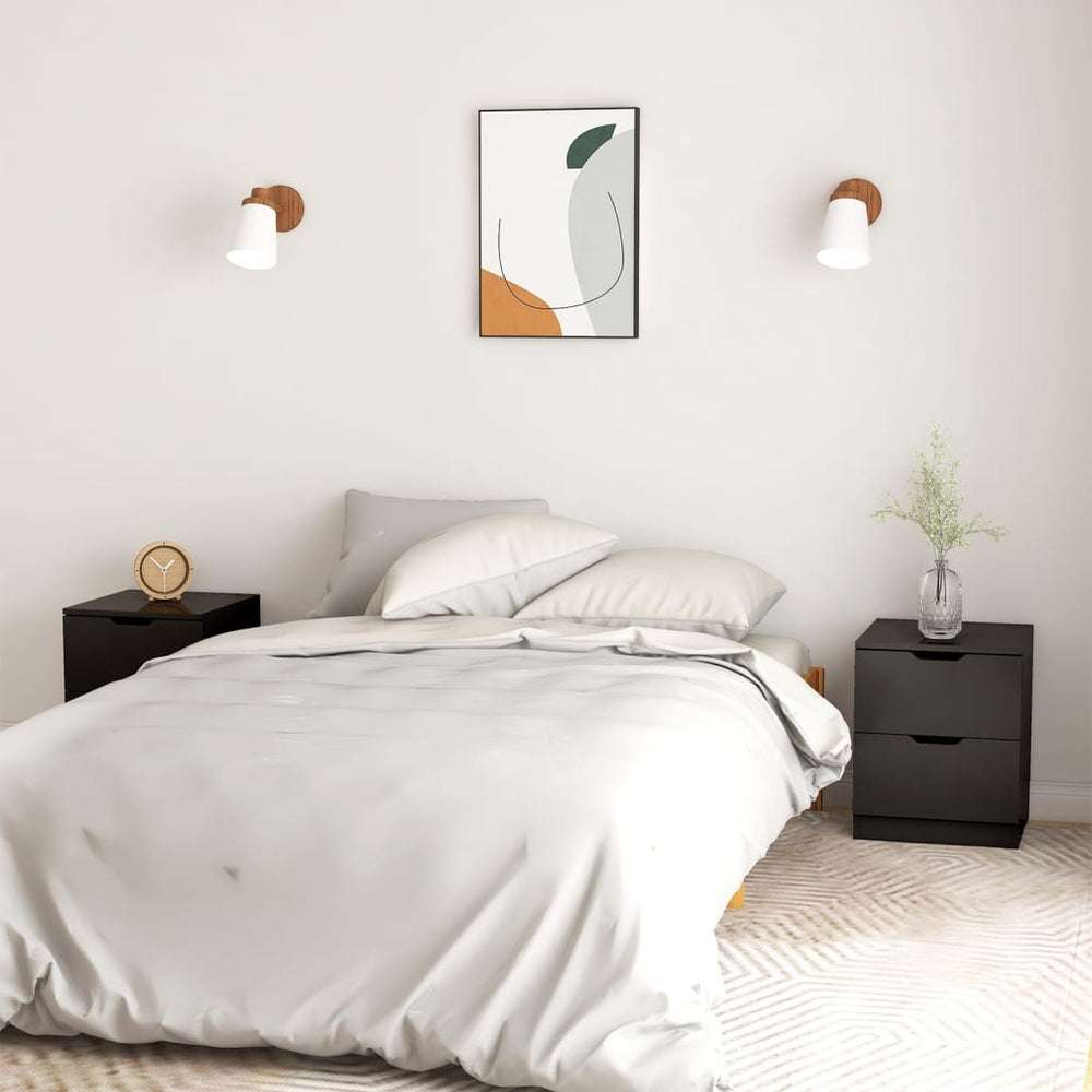 vidaXL Nightstands 2 pcs. Black 40x40x50 cm Chipboard