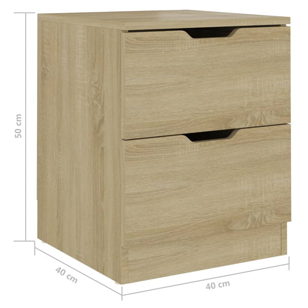 vidaXL Nightstand Sonoma Oak 40x40x50 cm Chipboard