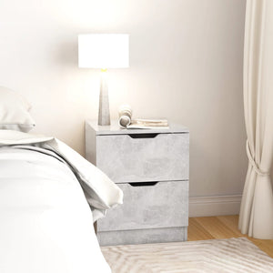 vidaXL Nightstand Concrete Gray 40x40x50 cm Chipboard