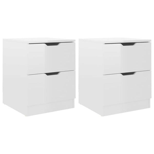 vidaXL Nightstands 2 pcs. High Gloss White 40x40x50 cm Chipboard