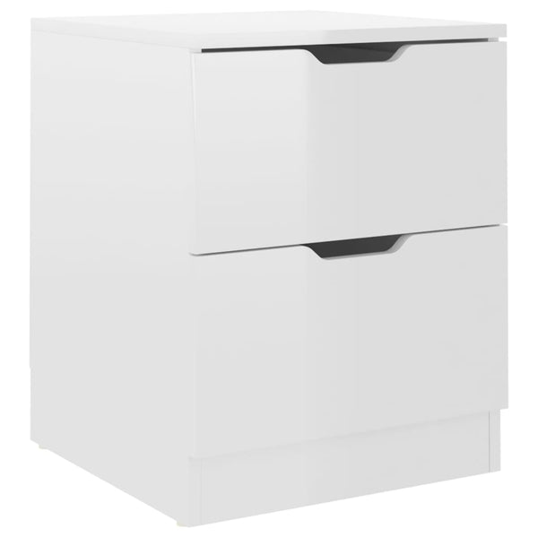vidaXL Nightstands 2 pcs. High Gloss White 40x40x50 cm Chipboard
