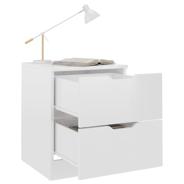 vidaXL Nightstands 2 pcs. High Gloss White 40x40x50 cm Chipboard