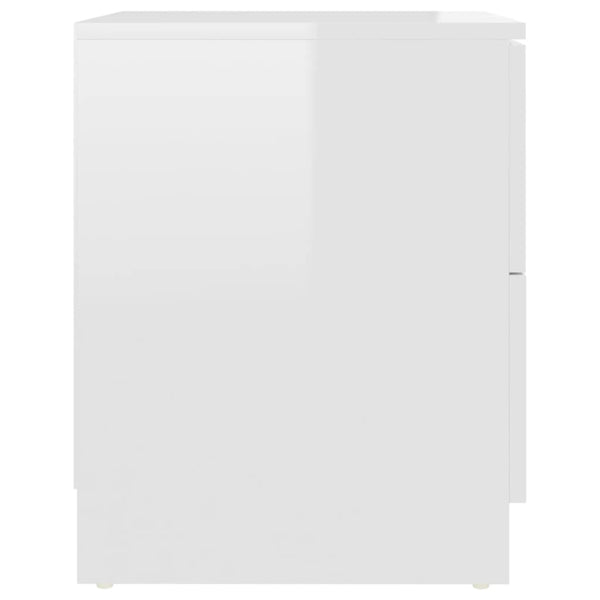 vidaXL Nightstands 2 pcs. High Gloss White 40x40x50 cm Chipboard